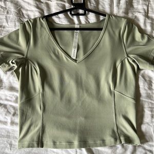 Nulu™ Cropped Slim Yoga Short Sleeve Runs Very Small